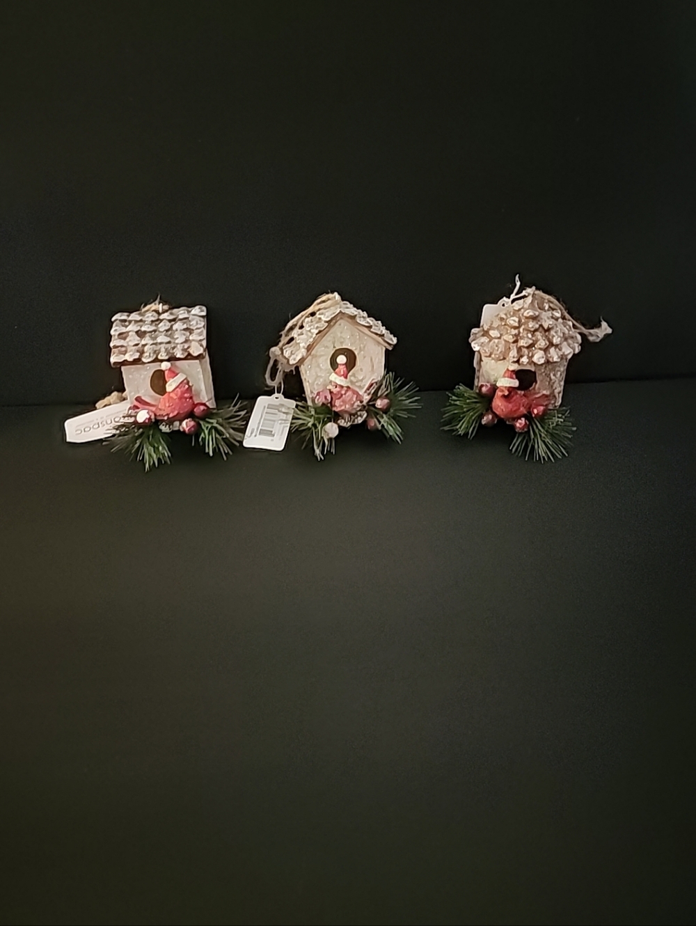 New 3 Bird/birdhouse Christmas Holiday Ornaments, Nice, Crafts, Gift